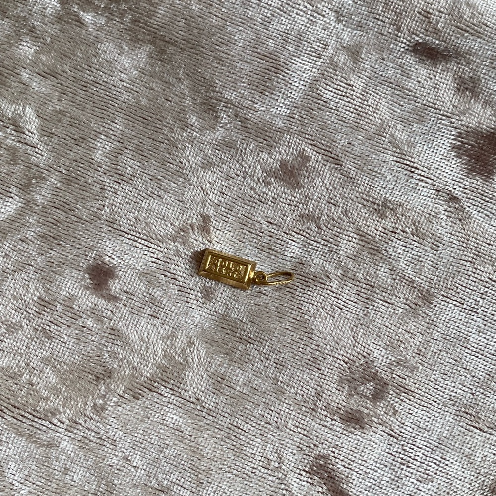 14K Gold Bar Charm